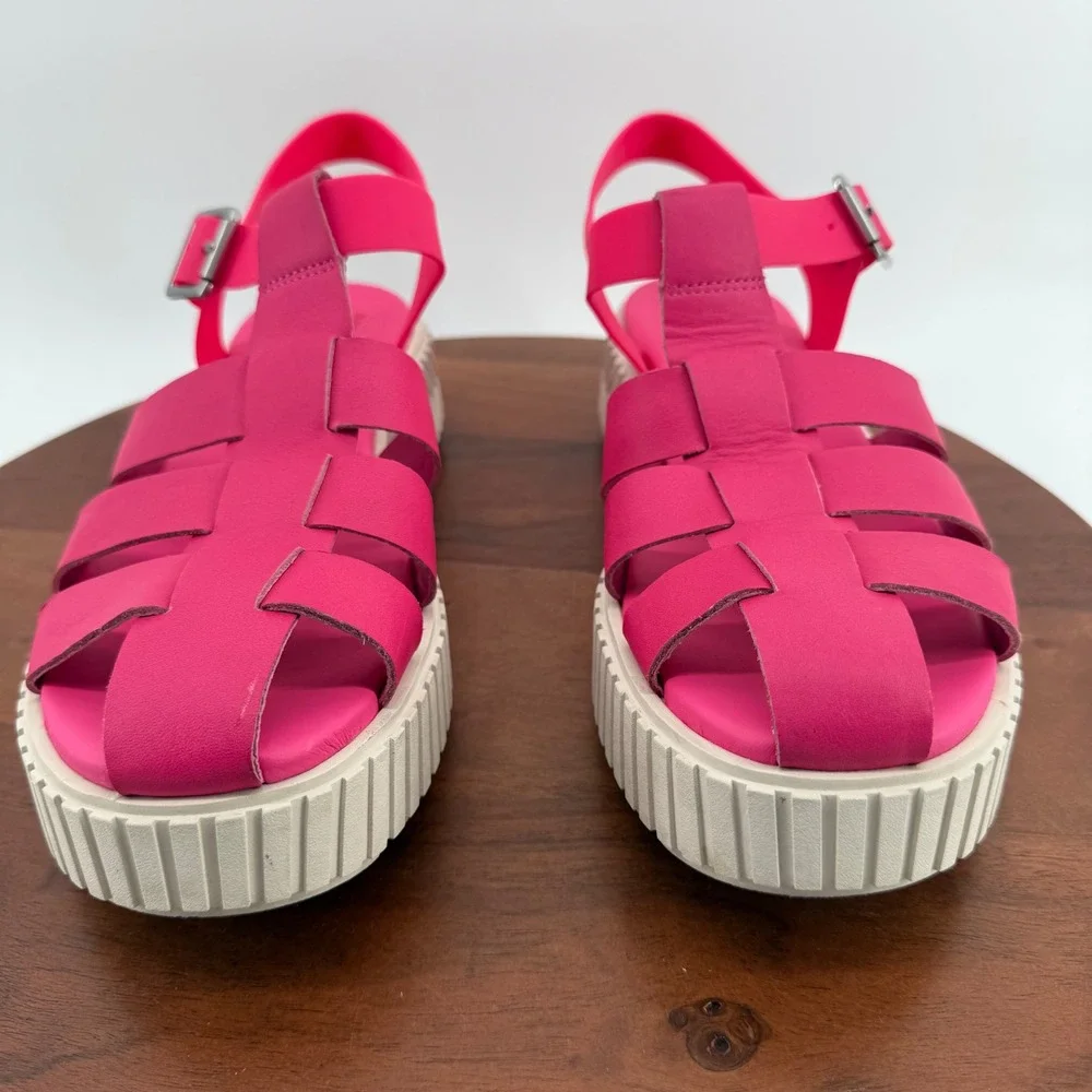 SOREL ONA Streetworks Fisherman Mid Gladiator Sandal  Pink Platform Women 12